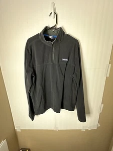 Lands End Fleece Pullover Shirt Mens Size XL Long Sleeve 1/4 Zip Black - Picture 1 of 4