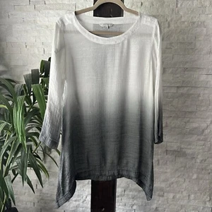 John Mark Ombre weiß grau Tunika Top Größe Small - Bild 1 von 7