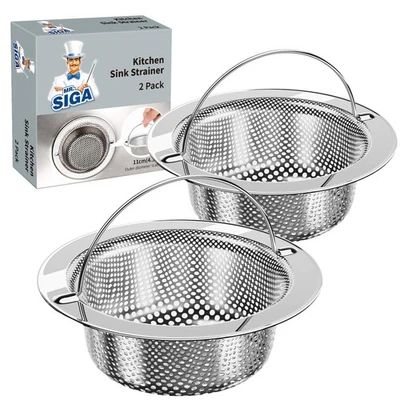MR SIGA Filtro per lavello da cucina in acciaio inox lavabile in lavastoviglie - Immagine 1 di 4