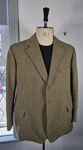 80er Jahre Welsh & Jefferies Tweed Sakko UK 44/46 Hahnentritt Savile Row Blazer - Bild 1 von 24