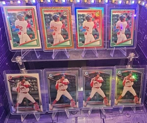 2025 Bowman Chrome/ Donruss Optic Red Sox Kristian Campbell Prospect Card Lot - Bild 1 von 3