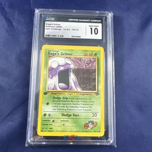 Pokemon 2000 Koga's Grimer #78 Sfida Palestra 1° Edizione CGC 10 GEM MINT - Foto 1 di 2
