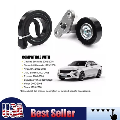 Belt Tensioner For Cadillac Escalade EXT 2002-2008 A/C 5040378K1 19311139 Silver Foto 1 de 4