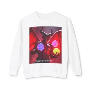 Demon Jongling Neon Orbs Sweatshirt | Dark Fantasy, Occult Aesthetic - Bild 1 von 5