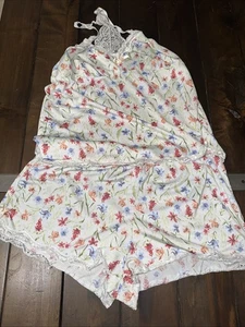 laura ashley Schlafanzug Shorts Neckholder Set Spitze Gr. Large geblümt - Bild 1 von 9