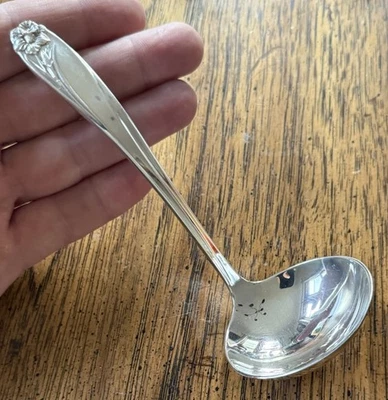 1847 Rogers Bros Narciso Gravy Cucharón 6" Plateado Plata Internacional Foto 1 de 4