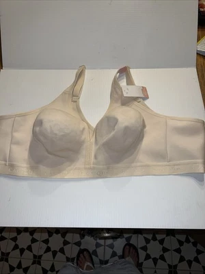 Sujetador Cacique Nuevo con Etiquetas Sin Forro Cobertura Completa Sin Alambres 52 B Beige Confort Inalámbrico Foto 1 de 4