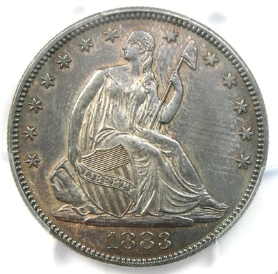 1883 Seated Liberty Half Dollar 50C - PCGS Uncirculated Detail (MS UNC) - Rare! - Image 1 of 4