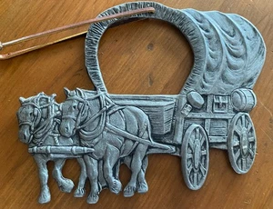 Horse Drawn Covered Wagon Wall Decor - Picture 1 of 4