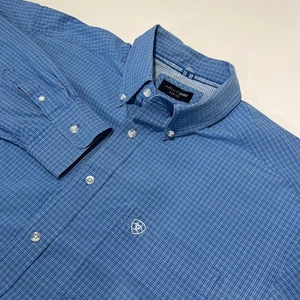 Ariat Pro Series Western Shirt Mens XL Check Plaid Long Sleeve Button Blue Rodeo - Picture 1 of 16