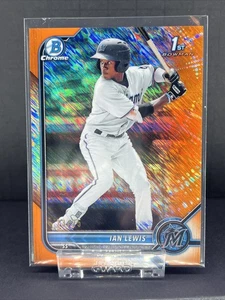 Ian Lewis - 2022 Bowman cromo naranja brillo refractor 1er #BCP-96/25 Marlins - Imagen 1 de 2