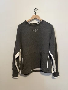 Sudadera vintage Nike para mujer talla XL gris Swoosh logotipo deletreado suéter camisa - Imagen 1 de 8