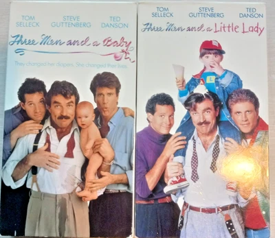 Three Men And A Baby/Three Men And A Little Lady VHS Tapes Lot Of 2 Foto 1 de 4