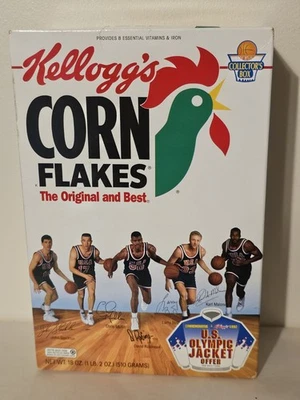 Kellogg's Cereal Box 1992 US Olympic Basketball Bird Malone Stockton Robinson - Image 1 of 4