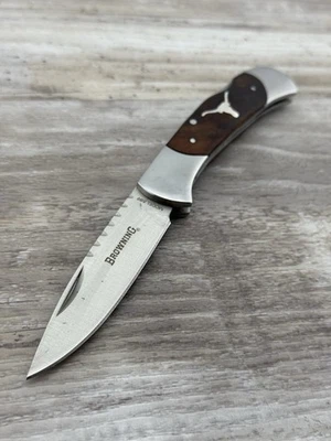 Silver Mountain Inlay Co.  BROWNING 589 Burlwood  lockback Silver Inlay - Image 1 of 4