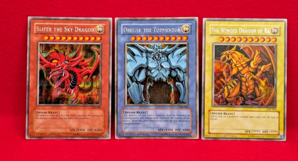 Yu-gi-oh Card GBI-001 -002 -003 Slifer The Sky Dragon Secret Rare Ra - Image 1 of 4