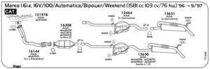 MARMITTA POSTERIORE PER FIAT Marea 1.6i.e. 16V/100/Bipower/Weekend/Auto 1581 cc - Imagen 1 de 1