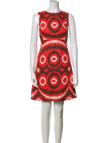 Abito donna Tory Burch stampa Ikat senza maniche linea A. Taglia 8