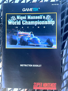 SNES Super Nintendo NIGEL MANSELLS WORLD CHAMPIONSHIP RACING Manual Booklet Only