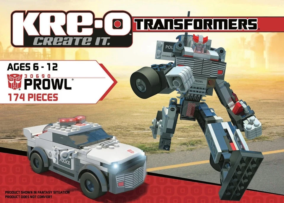 Hasbro KRE-O Transformers 2 in 1 Construction Set PROWL  Police Car/ Robot NEW - Image 1 of 1
