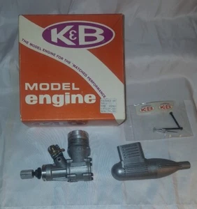 K&B 40 No 4011 New Plane RC Engine w/ Muffler Decals Pts Never Mounted New inBox - Picture 1 of 14