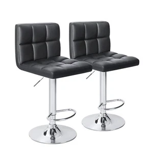 Homall Bar Stools Modern PU Leather Adjustable Swivel Barstools, Armless Hydraul - Picture 1 of 7