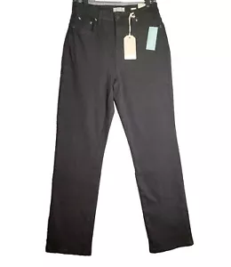 NWT Coldwater Creek Jeans Size 8 High Rise Straight Black Stretchy Denim Preppy - Picture 1 of 13