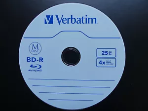 Single Verbatim Bluray BD-R 25GB Lifetime Archival M-Disc + Paper/Plastic Sleeve - Picture 1 of 1