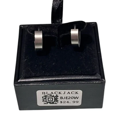 Aros Huggie de acero inoxidable Black Jack para hombre nuevos en caja Foto 1 de 4