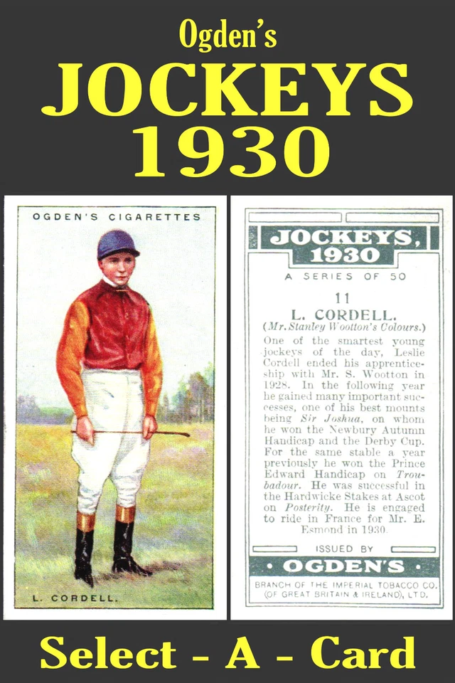 Ogden's JOCKEYS 1930 - Select-A-Card - Image 1 of 1