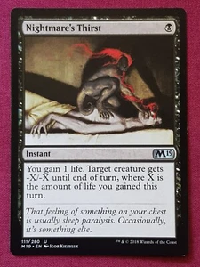 Magic The Gathering 2019 CORE SET M19 NIGHTMARE'S THIRST black card MTG - Picture 1 of 2