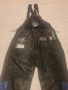Northstar Leather Mens Insulated Motorcycle Bib Overalls Patriotic Size L NWT - Picture 1 of 14