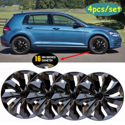 16" Set of 4 Wheel Covers Hub Cap fits R16 Tire & Steel Rim For Volkswagen Golf Foto 1 de 4