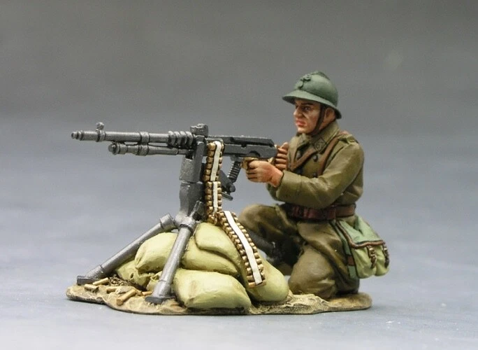 King & Country - FOB018 - French Soldier Machine Gunne - Neuf en boite d'origine - Photo 1/1