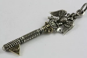 Masonic Freemason Templar Cross Eagle Pendant 925 Genuine Silver /349 - Picture 1 of 4