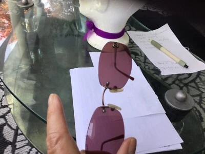 GAFAS DE SOL CHANEL VINTAGE 4002 Hechas en Italia Lentes Violeta Púrpura Sin Montura  Foto 1 de 4