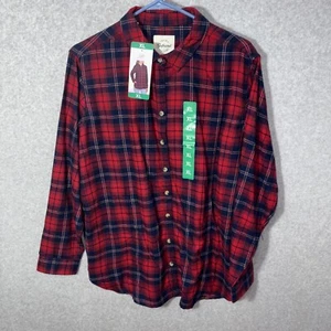 NWT Jachs Girlfriend Women Button Down SuperSoft Flannel Sz XL Red NWT - Picture 1 of 9