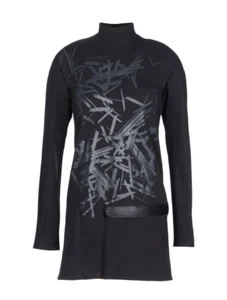 adidas Y-3 by Yohji Yamamoto Women Sweatshirt Turtleneck Top Black Cotton Size M - Picture 1 of 2
