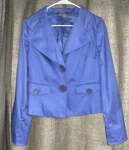 Eccoci Jacke Damen 8 blau 2-Druckknopfverschluss Langarm Kragen Taschen Blazer - Bild 1 von 8