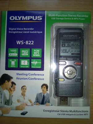 Olympus WS-822 GMT Voice Recorders with 4 GB Built-In-Memory - Image 1 of 4