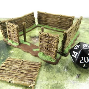 Mittelalter Bauer ~ FLECHTZAUN TOR Mauer Pfadfinder D&D 4D Fassungen Miniatur - Bild 1 von 3