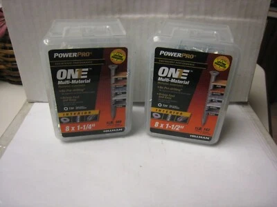 Paquete de tornillos PowerPro One multi material acero 8 x 1 1/4": 1 lb #116761 2 sí Foto 1 de 4