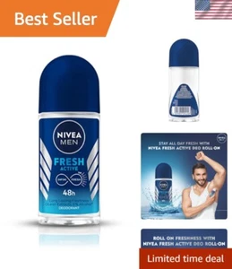 Men's Fresh Active Roll-On Deodorant, 48-Hour Odor Control, Alcohol-Free 6-Pack - Picture 1 of 9