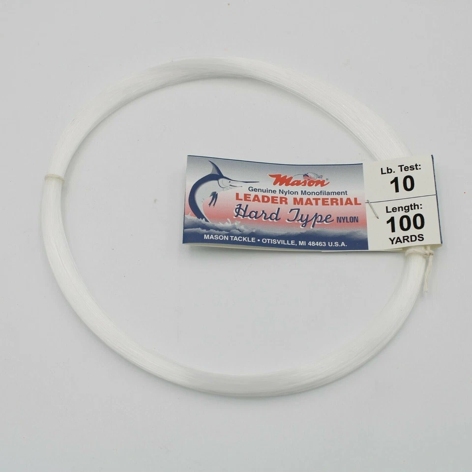 Mason Tackle Co 100 Yardas Tipo Duro Nylon Monofilamento Líder Material Elige una Talla Foto 1 de 2