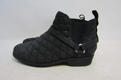 TEVA Mujer Talla 9 M Negro Cuero Suave Cremallera Tobillo Moda Botas Botín Foto 1 de 4