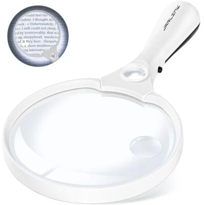 Lupa grande JARLINK com luz, 10X 20X 45X cores sortidas  - Imagem 1 de 4