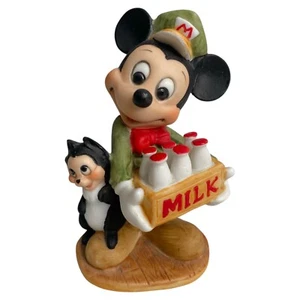 RARA Estatuilla De Porcelana Mickey Mouse MilkMan De Colección 4" Walt Disney Productions - Imagen 1 de 7