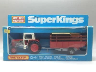 MATCHBOX SUPER KINGS MASSEY FERGUSON TRACTOR & TRAILER K-35 NEAR MINT BOXED - Image 1 of 4