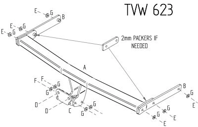 Barra de remolque automotriz con brida fija Towtrust para Seat Leon Hatchback 2013 a 2017 Foto 1 de 4