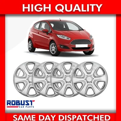 4 OF 15" INCH WHEEL TRIM HUB CAP COVER FOR FORD FIESTA 8V21 1130 HB (2008+ON) - Image 1 of 4